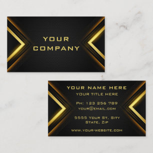 Gold Arrow Lights Luxury Golden Black Professional Business Card