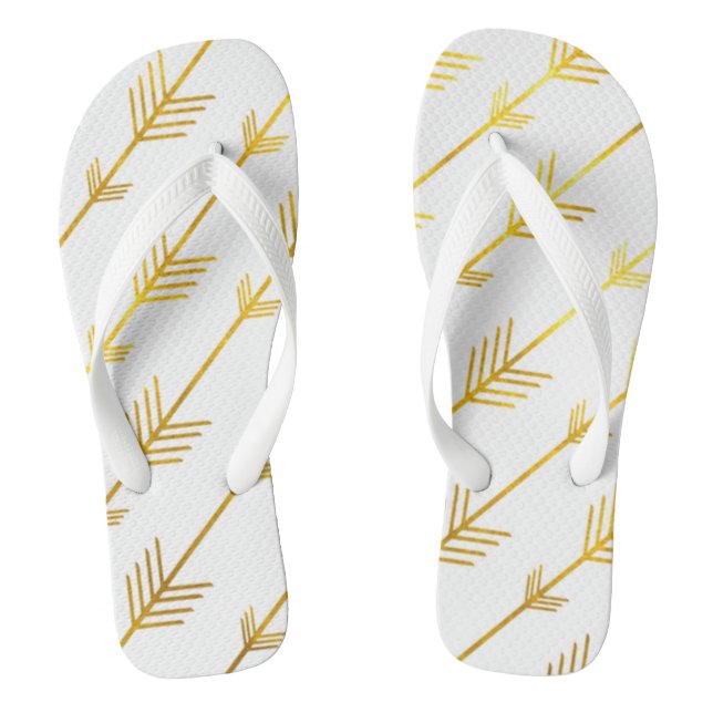 Gold Arrows Flip Flops (Footbed)