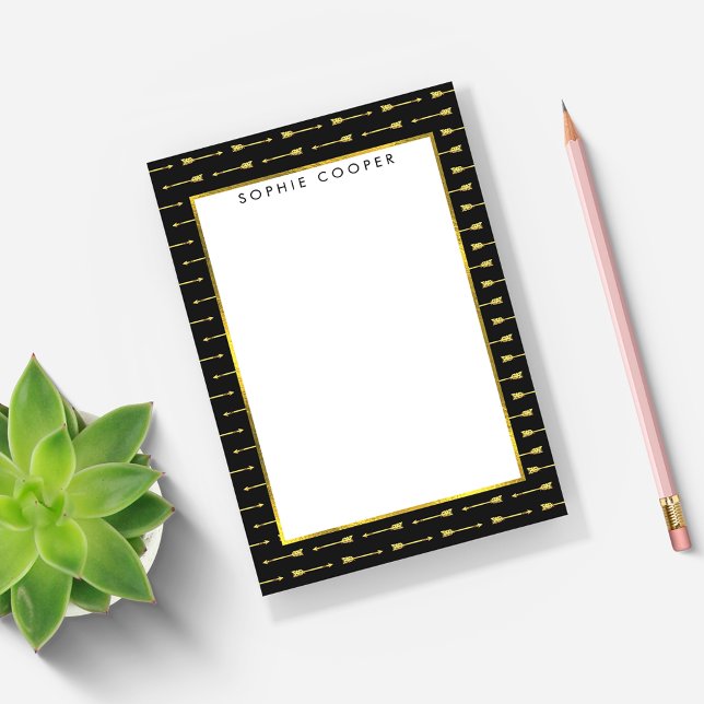 Gold Arrows Personalized Sticky Notes (Creator Uploaded)