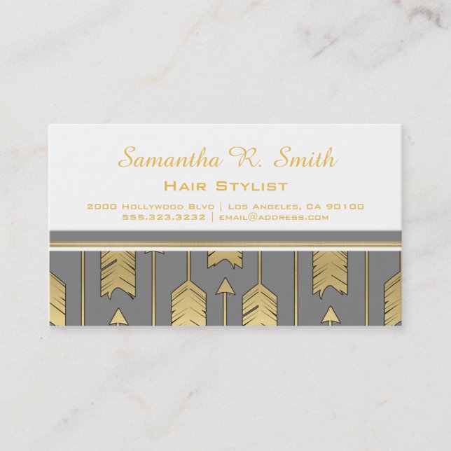 Gold Arrows Professional Business Card (Front)