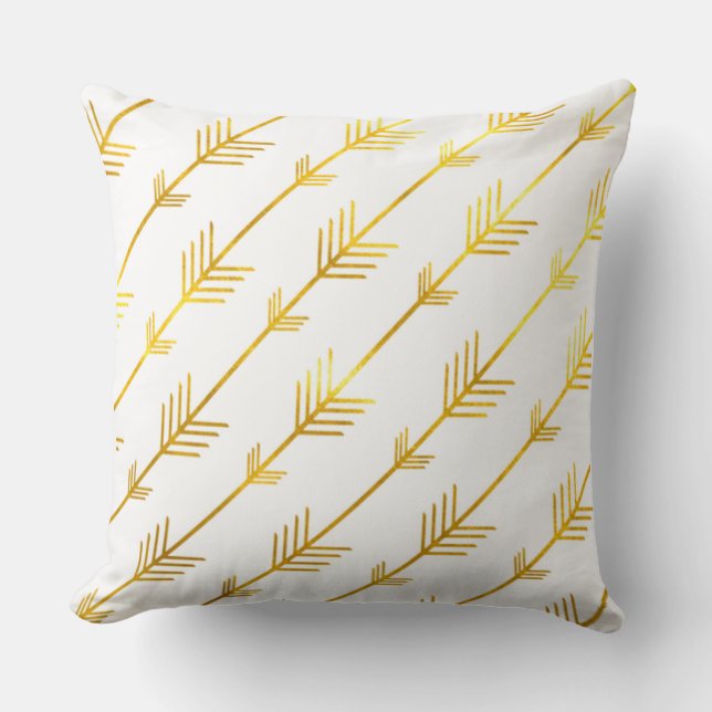 Gold Arrows Throw Pillow (Front)