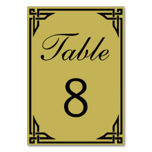 Gold Art Deco Border Double-sided Table Numbers