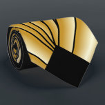 Gold Art Deco Design Tie<br><div class="desc">This art deco design necktie, also known as a tie or long tie, is a piece of fabric worn around the neck, typically under a shirt collar, and tied in a knot in the front. It is a decorative or symbolic item of formal neckwear or office attire, often draped down...</div>