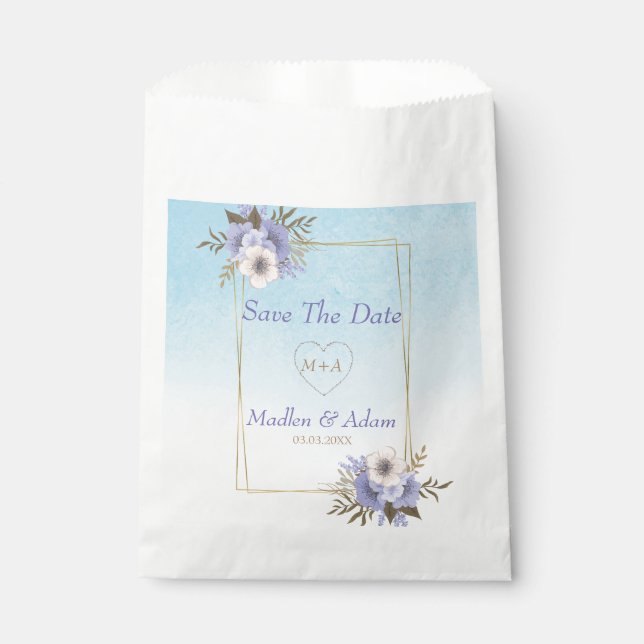 Gold Art Deco Frame Favour Bag (Front)