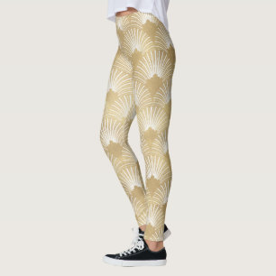 Gold Art-Deco Geometric Pattern Leggings