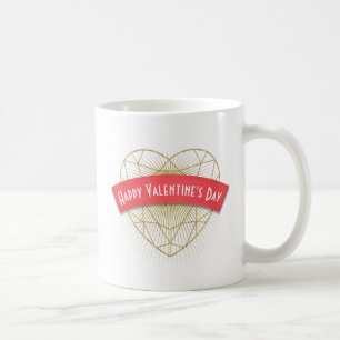 Gold Art Deco Heart Valentine’s Day Coffee Mug