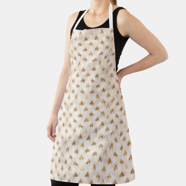 Gold Art Deco Pattern Apron (Insitu)