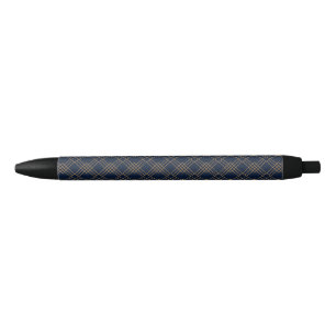 Gold art deco pattern on dark blue background black ink pen