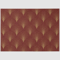 Gold Art-Deco Pattern Over Burgundy Background