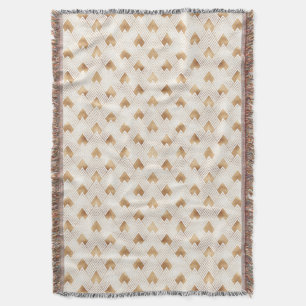 Gold Art Deco Pattern Throw Blanket