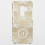 Gold art-deco pattern uncommon samsung galaxy s9 plus case<br><div class="desc">Elegant gold and white geometric art-deco pattern with optional monogram.</div>