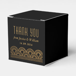 Gold Art Deco Wedding Reception Guest Favour Box