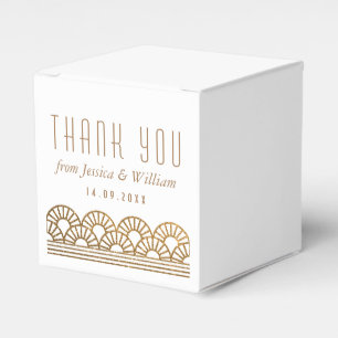 Gold Art Deco Wedding Reception Guest Favour Box