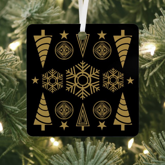 Gold Art Nouveau Christmas Decorative Metal Ornament (Insitu)