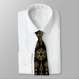 Gold Art Nouveau Christmas Decorative Tie