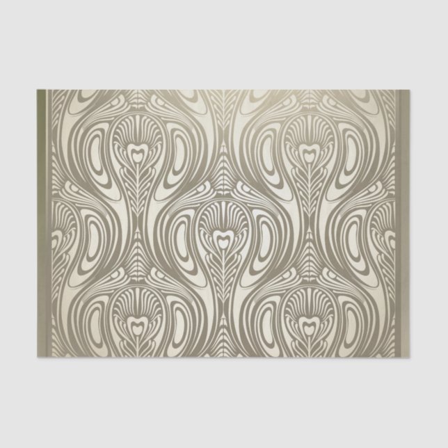 Gold,art nouveau,deco,white,chic,elegant,beautiful tissue paper (Front)
