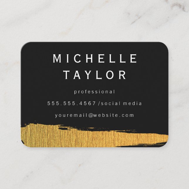 Gold Artistic Marks Business Card (Front)