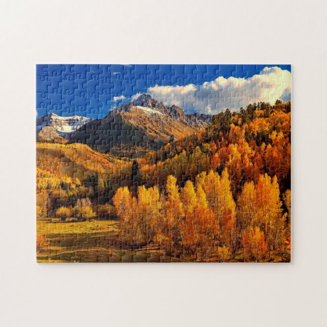 Gold Aspen Colorado Mountain Autumn Jigsaw Puzzle (Horizontal)