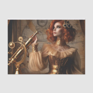 Gold Astronomer Steampunk Victorian Decoupage  Tissue Paper