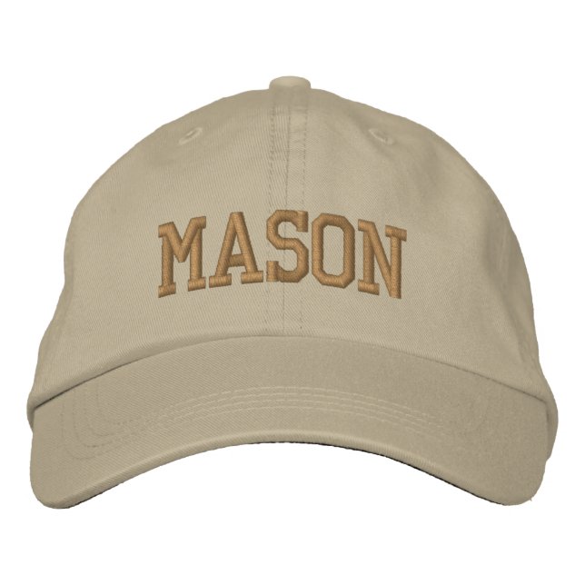 Gold Athletic Block Monogram Custom Name Embroidered Hat (Front)