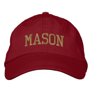 Gold Athletic Block Monogram Custom Name Embroidered Hat