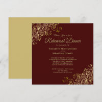 Gold & Auburn Wedding Rehearsal Dinner Square