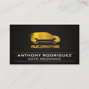 Gold Auto Repair Logo Business Card