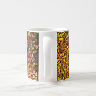 Gold autumn colours ivy wall coffee mug