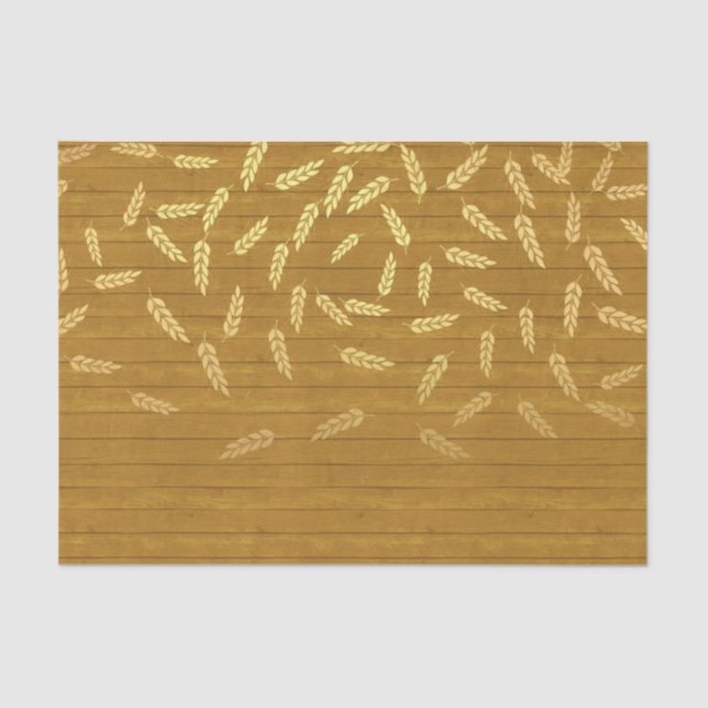 Gold Autumn Wheat Tissue Paper (Front)