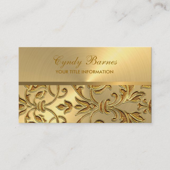 Gold avec Carte de visite Gold Damask (Devant)