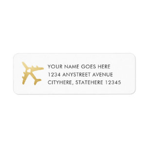 Gold Avion Love Voyage Adresse de retour
