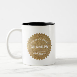 Gold Award World's Best Grandpa Personalized Two-Tone Coffee Mug