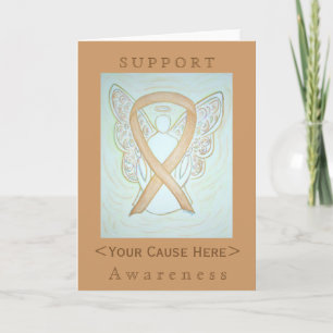 Gold Awareness Ribbon Angel Customized Card