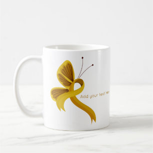 Gold Awareness Ribbon Butterfly Coffee Mug