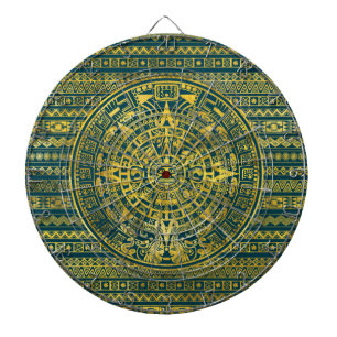 Gold  Aztec Inca Mayan Calendar Dartboard