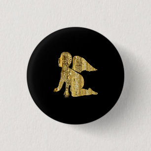 Gold baby angel 1 inch round button