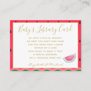 Gold Baby Library Book Request One In Melon Theme Enclosure Card