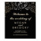 Gold Baby's Breath Wedding Welcome Sign Black