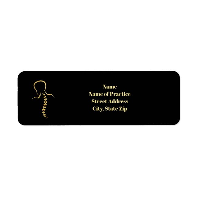 Gold Back and Spine Outline Return Address Labels  (Front)