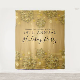 Gold Backdrop Corporate Elegant Winter Glam Tapestry