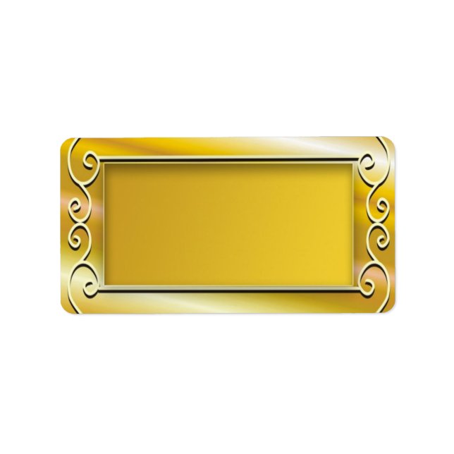 Gold Background Blank Address Labels (Front)