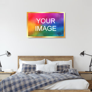 Gold Background for Your Upload Image Photo Logo Canvas Print