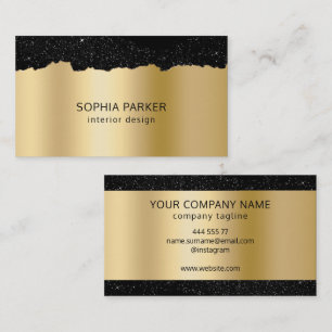 Gold Background White Spark Business Card