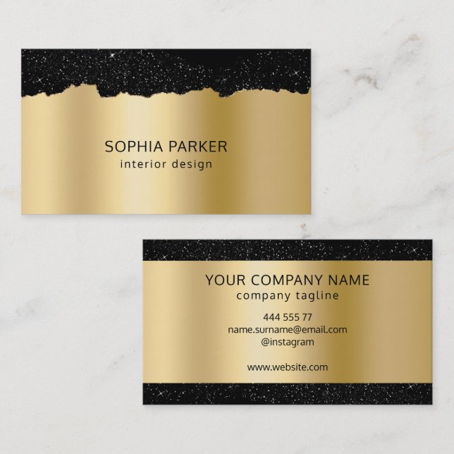 Gold Background White Spark Business Card (Front/Back)