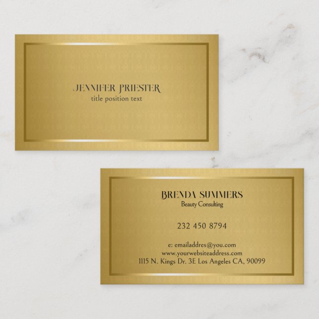 Gold background with a frame business card (Front/Back)