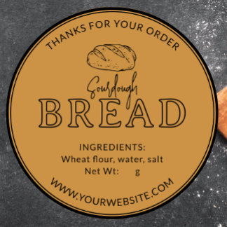 Gold Bakery Sourdough Bread Thank You Sticker