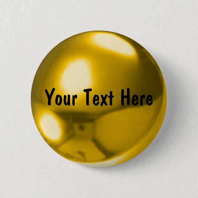 Gold ball customizable 2 inch round button (Front)