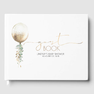 Gold Balloon Garland Baby Shower Guest Book