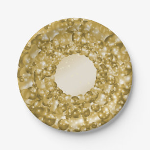 Gold Balloons and Stars Paper Plate