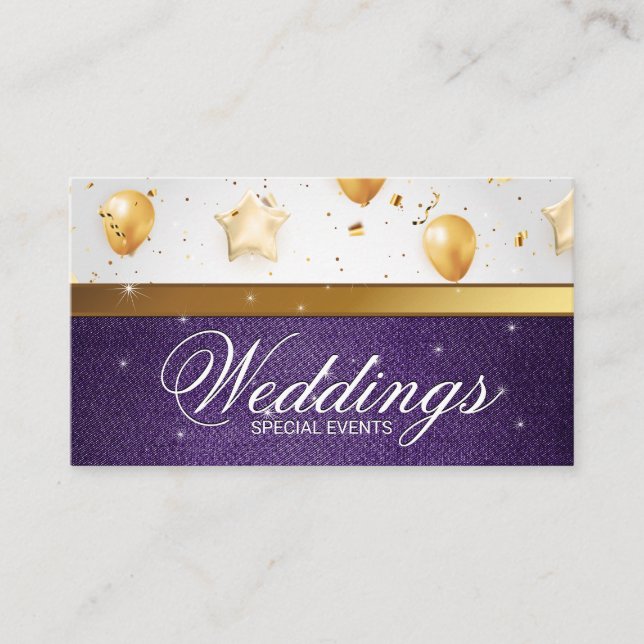 Gold Balloons | Celebrations | Events Catering Business Card (Front)